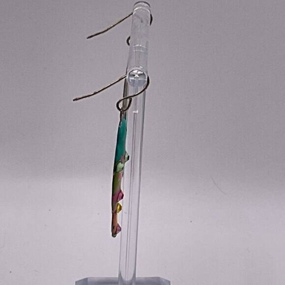 Colorful Parrot Drop Earrings With Enamel & Rhinestone Accents For Women - Picture 4 of 5